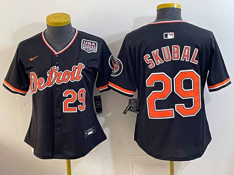women Detroit Tigers #29 Skubal black Nike 2026 MLB Jersey 0414002->women mlb jersey->Women Jersey